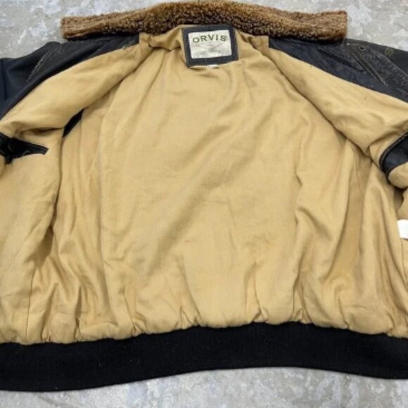 Vintage Orvis A-2 Flight Leather Bomber Jacket Mens Medium Patina FLAW READ - Picture 5 of 16